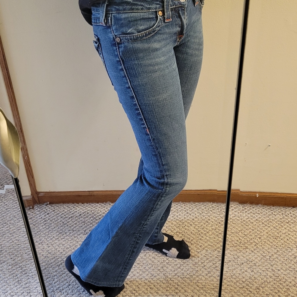 True religion low rise flare jeans
